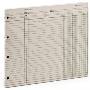 Wilson Jones Ledger Sheets - 100/Pack, Contrasting Rulings,-0
