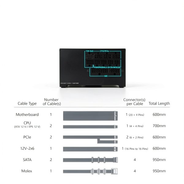 Montech Century ll 850W Gaming Power Supply-5