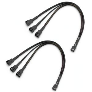 Cable Matters 4 Pin PWM Fan Splitter Cable 2 Pack Black 12 Inch-0