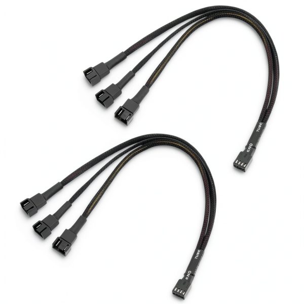 Cable Matters 4 Pin PWM Fan Splitter Cable 2 Pack Black 12 Inch-0