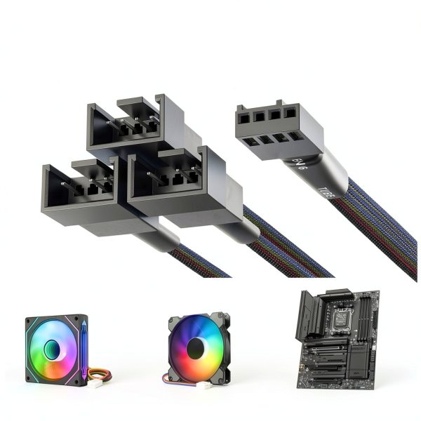 Cable Matters 4 Pin PWM Fan Splitter Cable 2 Pack Black 12 Inch-1