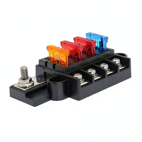 4 Circuit Fuse Block for ST Blade #5045 with Cover Fudoray Marine-4