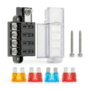 4 Circuit Fuse Block for ST Blade #5045 with Cover Fudoray Marine-0