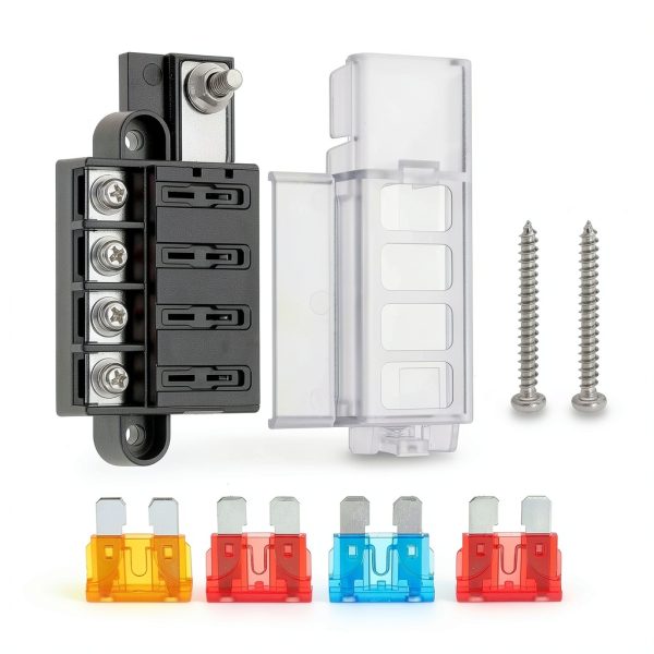 4 Circuit Fuse Block for ST Blade #5045 with Cover Fudoray Marine-0