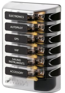 Blue Sea Systems 5018 ST Glass Fuse Block 6-Circuit Panel Mount-0