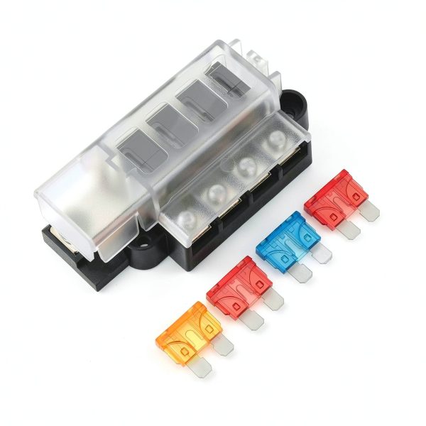 4 Circuit Fuse Block for ST Blade #5045 with Cover Fudoray Marine-3