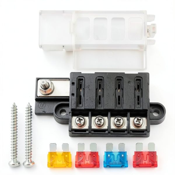 4 Circuit Fuse Block for ST Blade #5045 with Cover Fudoray Marine-1