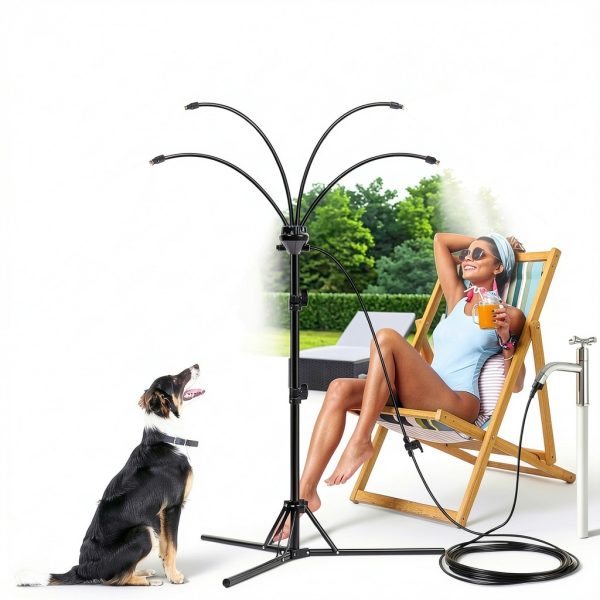 Anti-Tip Standing Misters for Outside Patio, 26.24FT Misting Cooling-0