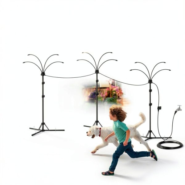Anti-Tip Standing Misters for Outside Patio, 26.24FT Misting Cooling-3