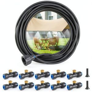 HIRALIY DIY Misting System for Outdoor Patio, 32.8FT Hose with 10-0